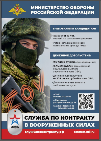 Служба по контракту в Вооруженных Силах Российской Федерации!